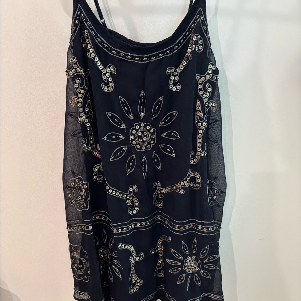 American Eagle Outfitters Navy Embellished Dress
